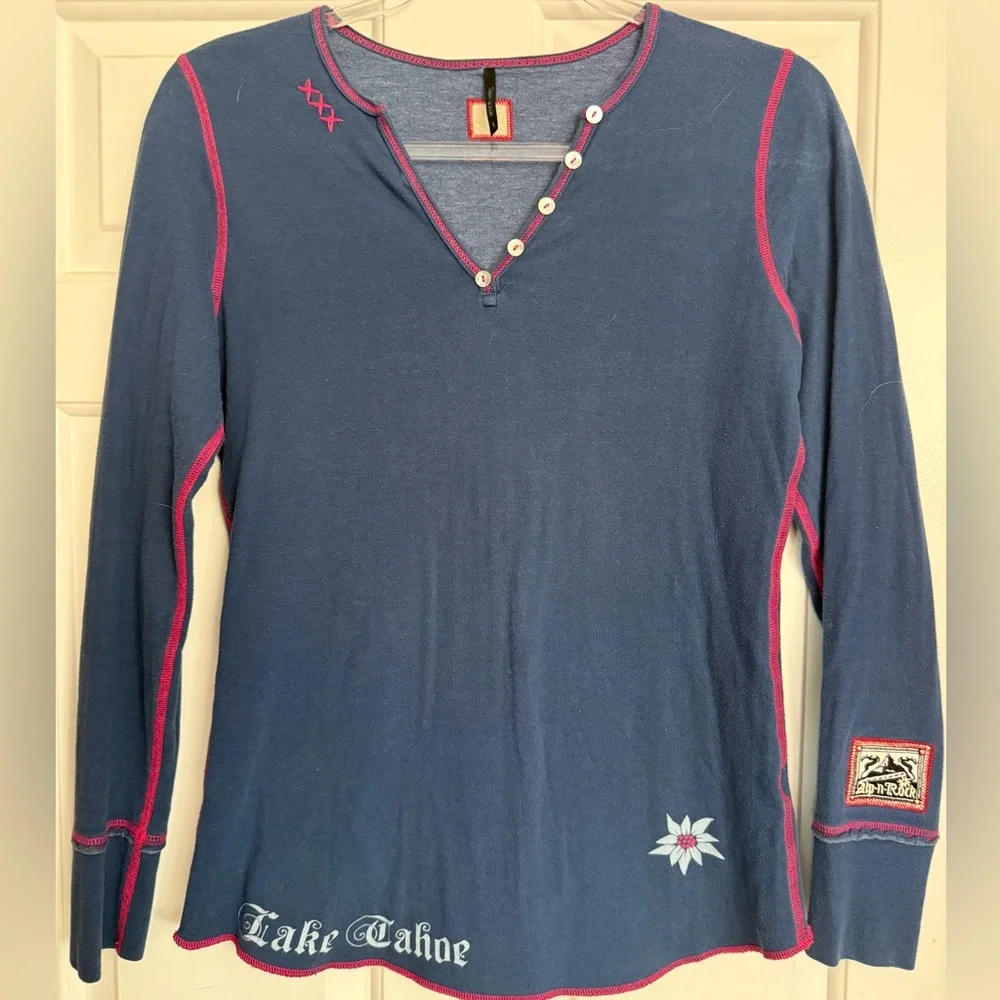 Alp N Rock Lake Tahoe Blue Long Sleeve Top - Picture 2 of 3
